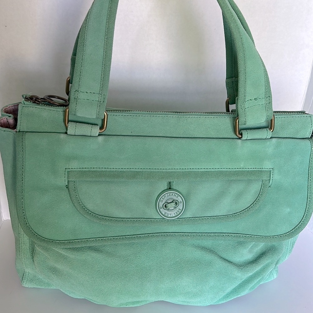 GAP Mint SUEDE Zip Top Tote